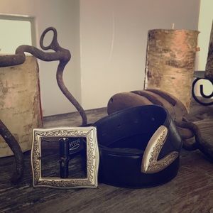 Brighton Black Leather Belt